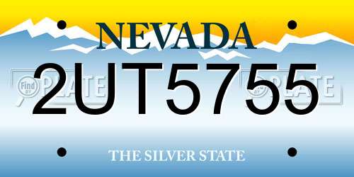 2UT5755 Nevada License Plate