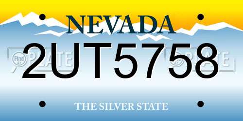 2UT5758 Nevada License Plate