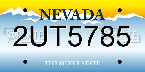 2UT5785 Nevada License Plate