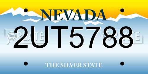 2UT5788 Nevada License Plate
