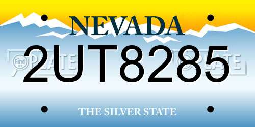 2UT8285 Nevada License Plate