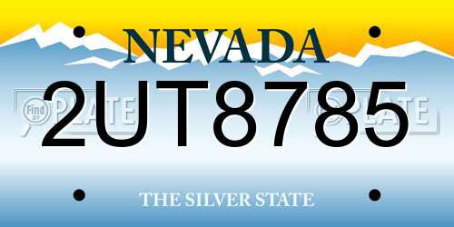 2UT8785 Nevada License Plate