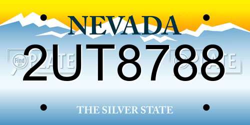 2UT8788 Nevada License Plate