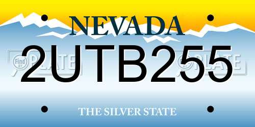 2UTB255 Nevada License Plate