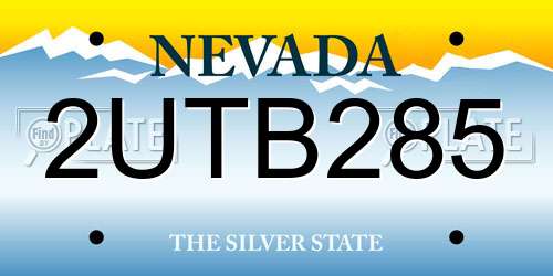 2UTB285 Nevada License Plate