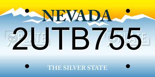 2UTB755 Nevada License Plate
