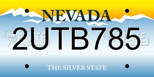 2UTB785 Nevada License Plate