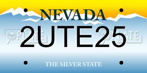 2UTE25 Nevada License Plate
