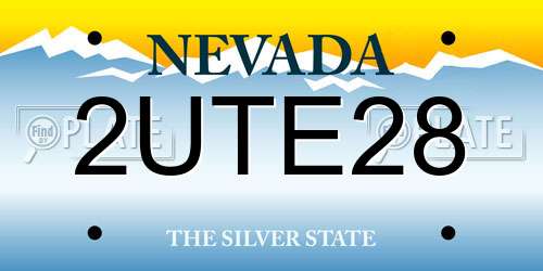 2UTE28 Nevada License Plate