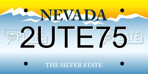 2UTE75 Nevada License Plate