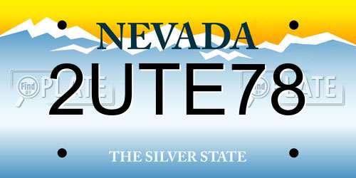 2UTE78 Nevada License Plate