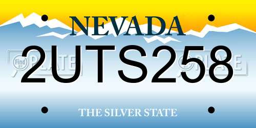 2UTS258 Nevada License Plate