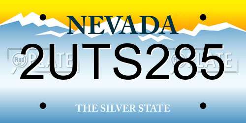 2UTS285 Nevada License Plate