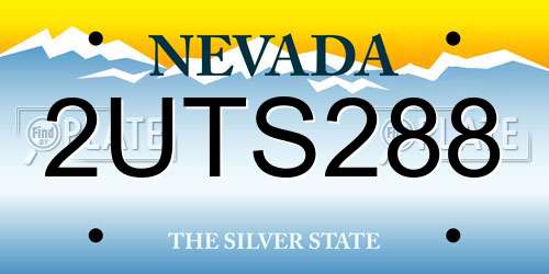 2UTS288 Nevada License Plate