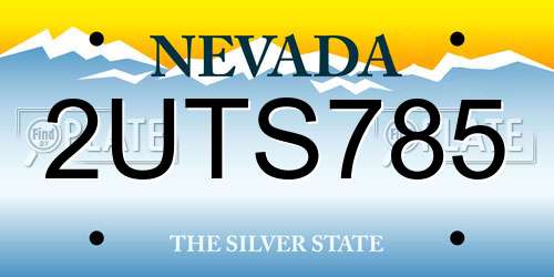 2UTS785 Nevada License Plate