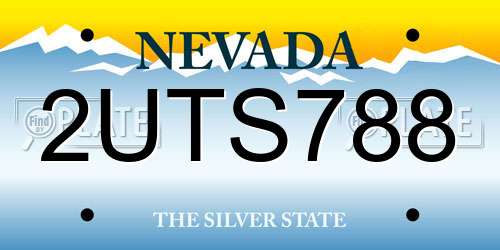 2UTS788 Nevada License Plate