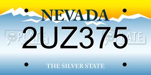 2UZ375 Nevada License Plate