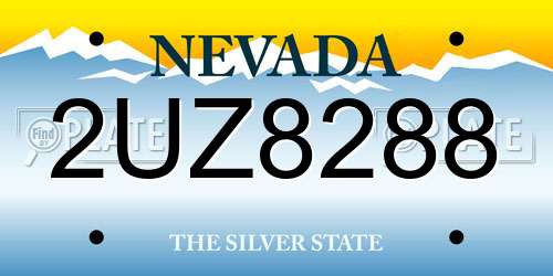 2UZ8288 Nevada License Plate