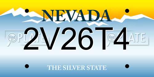 2V26T4 Nevada License Plate