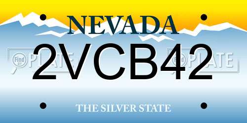 2VCB42 Nevada License Plate