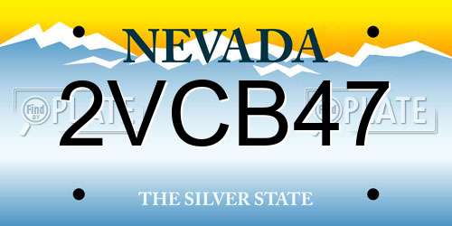 2VCB47 Nevada License Plate