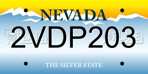 2VDP203 Nevada License Plate