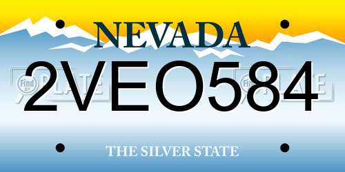 2VEO584 Nevada License Plate