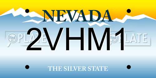 2VHM1 Nevada License Plate