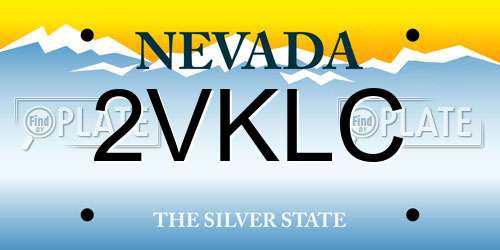2VKLC Nevada License Plate