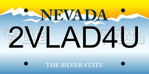 2VLAD4U Nevada License Plate