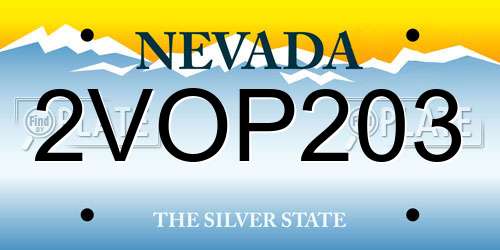 2VOP203 Nevada License Plate