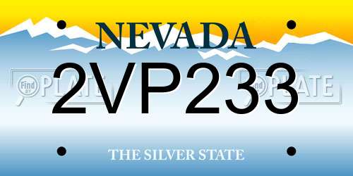 2VP233 Nevada License Plate