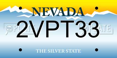 2VPT33 Nevada License Plate