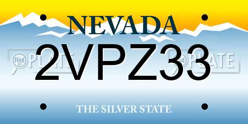 2VPZ33 Nevada License Plate