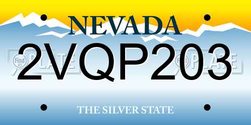 2VQP203 Nevada License Plate