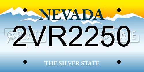 2VR2250 Nevada License Plate