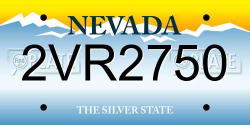 2VR2750 Nevada License Plate