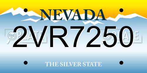 2VR7250 Nevada License Plate