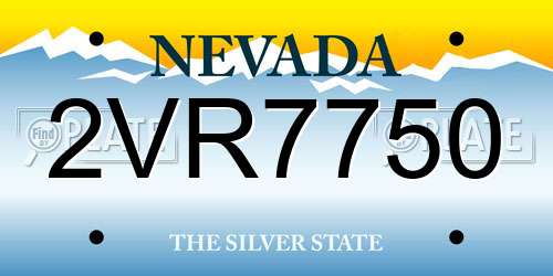2VR7750 Nevada License Plate