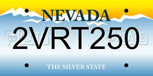 2VRT250 Nevada License Plate