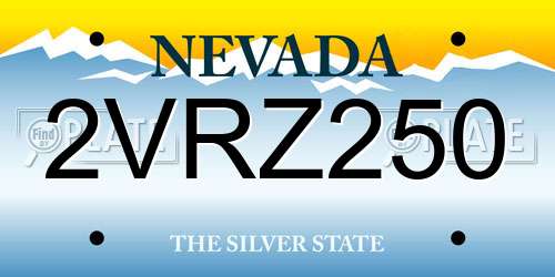 2VRZ250 Nevada License Plate