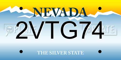 2VTG74 Nevada License Plate
