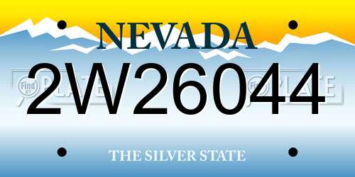 2W26044 Nevada License Plate