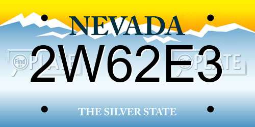 2W62E3 Nevada License Plate