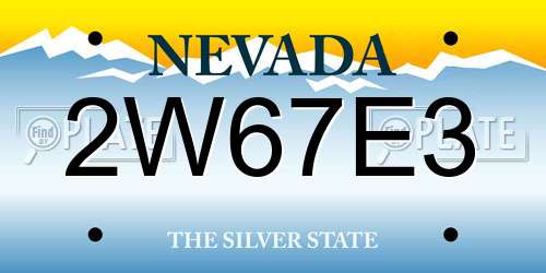 2W67E3 Nevada License Plate