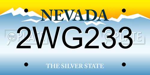 2WG233 Nevada License Plate