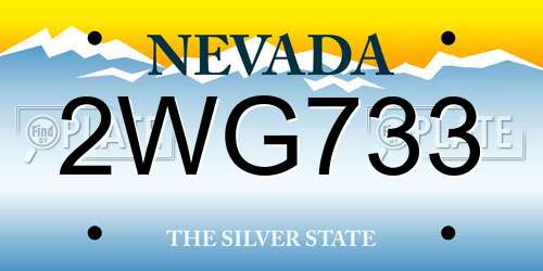 2WG733 Nevada License Plate