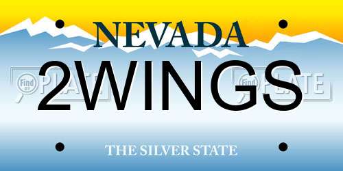 2WINGS Nevada License Plate