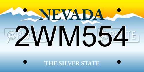 2WM554 Nevada License Plate
