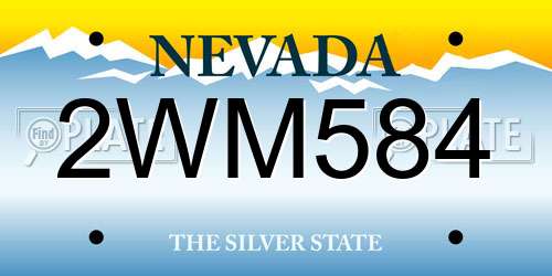 2WM584 Nevada License Plate